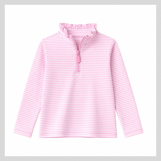 GIRL QUARTER ZIP STRIPE PULLOVER (Pre Order Round 2)