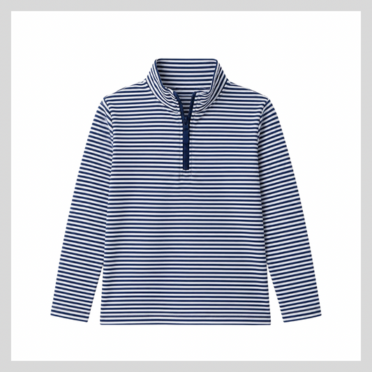 BOY QUARTER ZIP STRIPE PULLOVER (Round 2 Pre Order)
