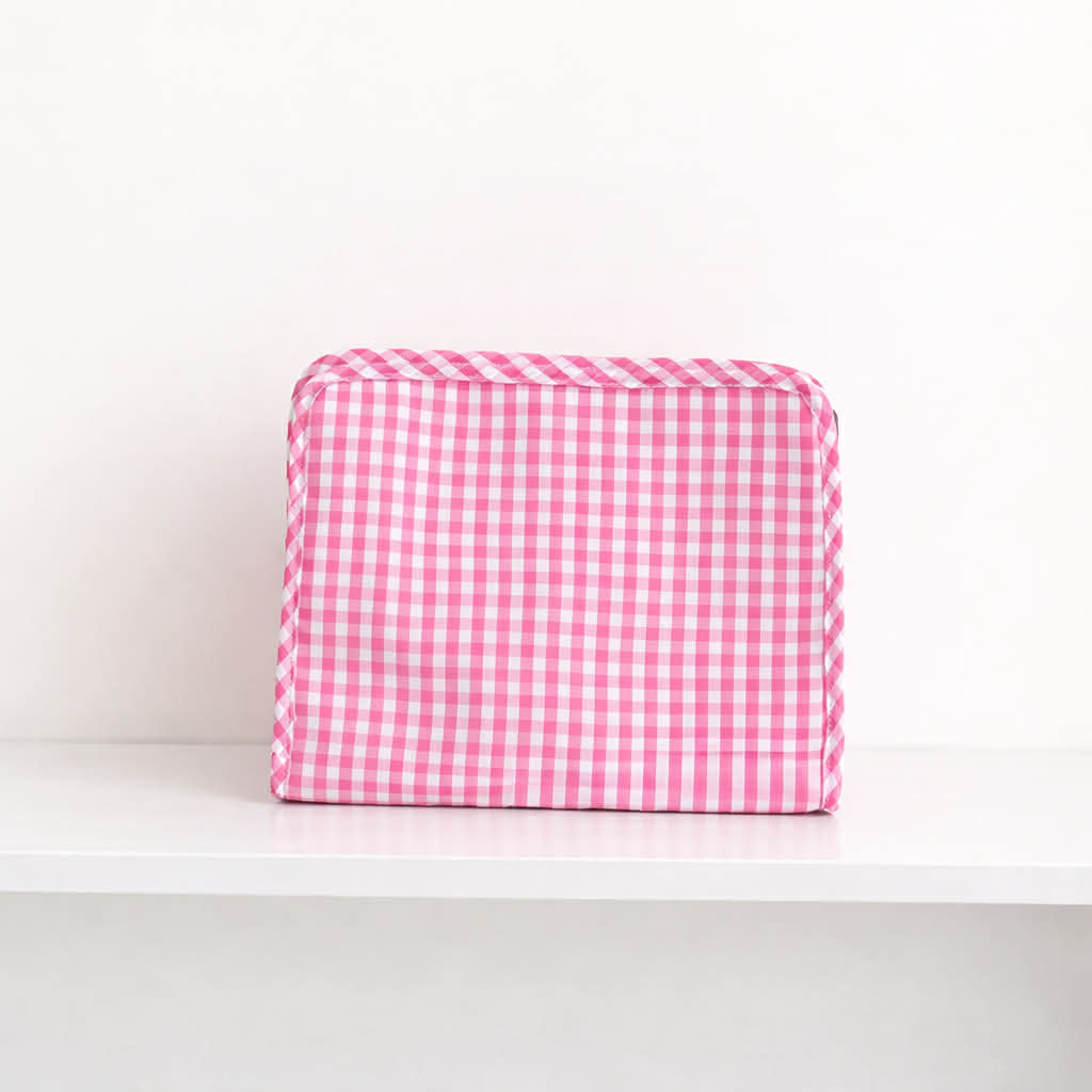 Nylon Gingham Cosmetic Bag