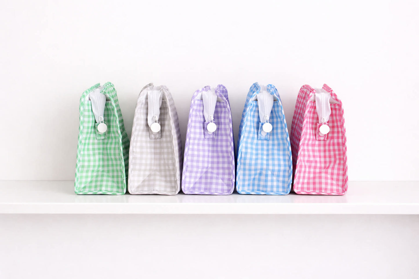 Nylon Gingham Cosmetic Bag