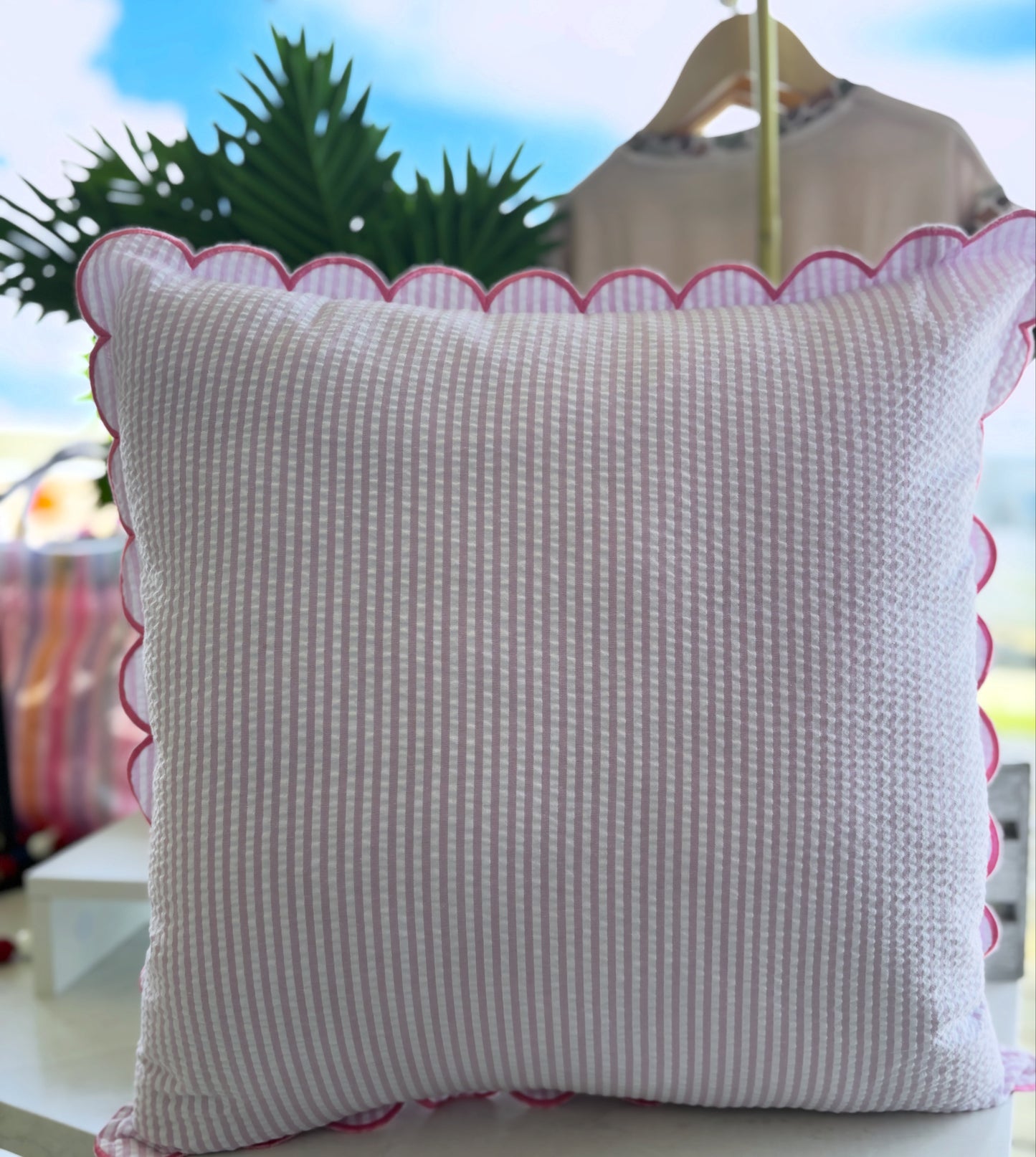 Seersucker Scalloped Pillow Cases