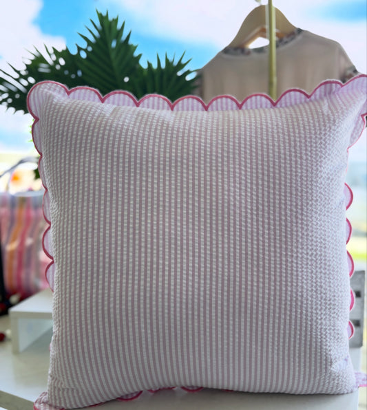 Seersucker Scalloped Pillow Cases