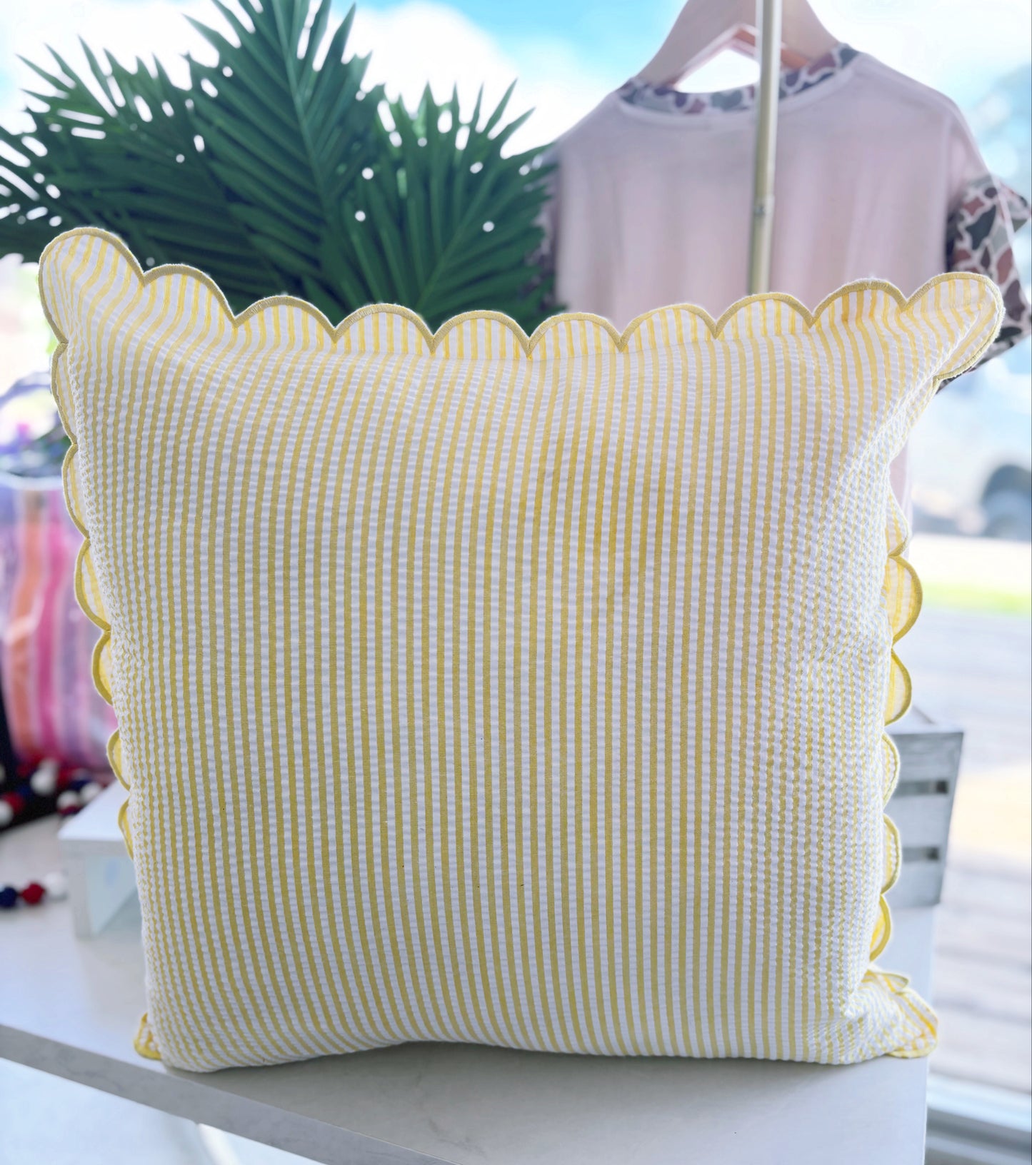 Seersucker Scalloped Pillow Cases