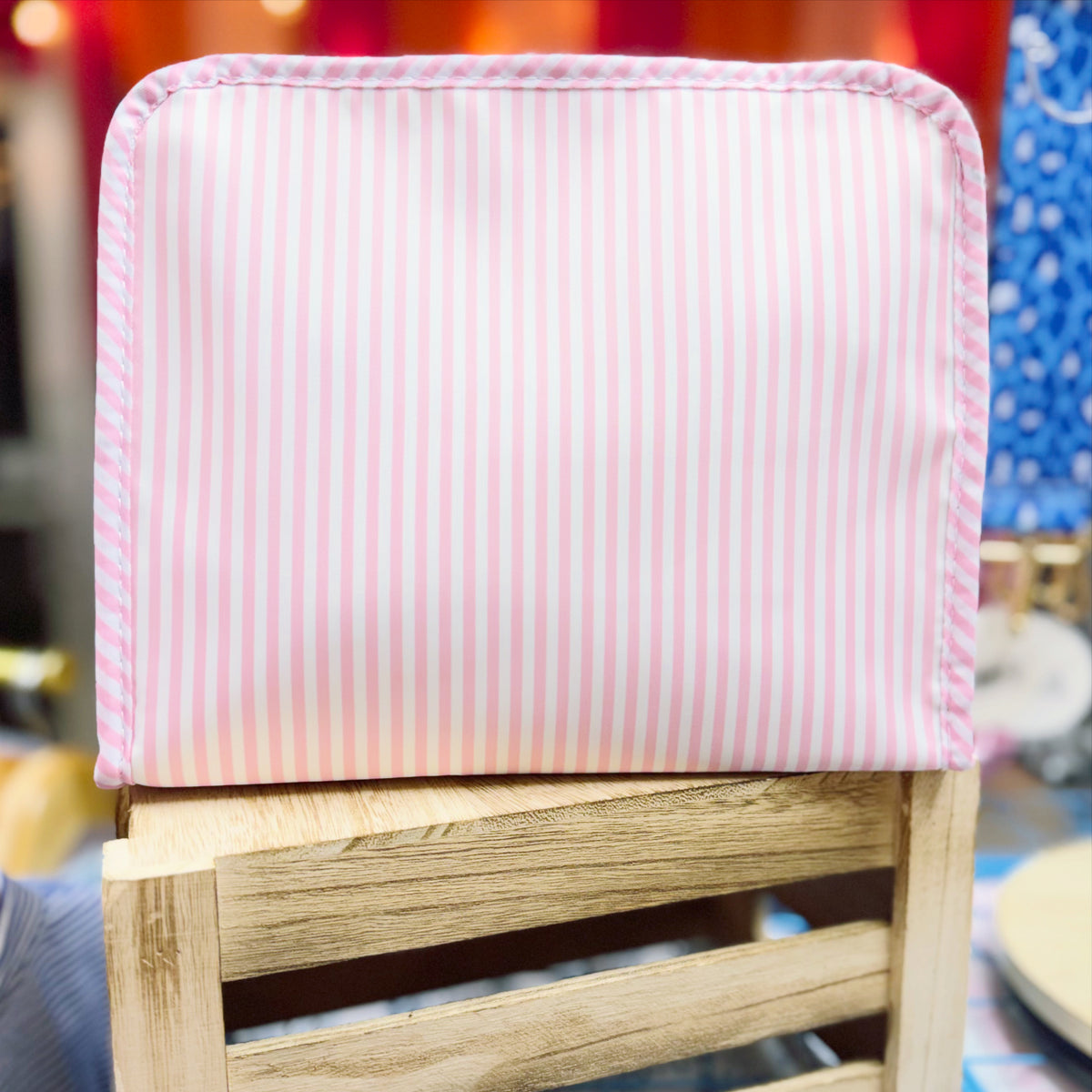 Nylon Stripe Cosmetic Bag
