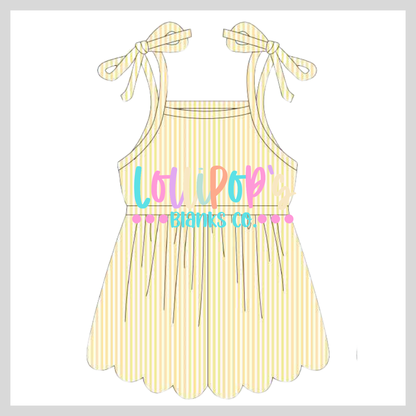 Stripe Scalloped Tie Rompers