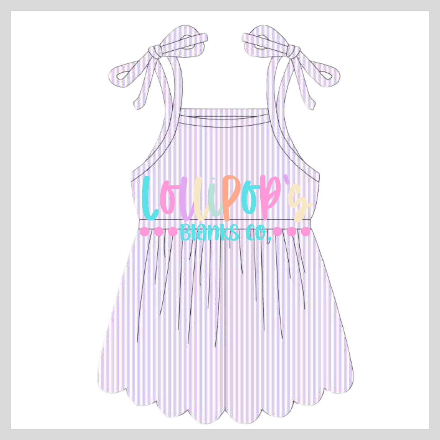 Stripe Scalloped Tie Rompers