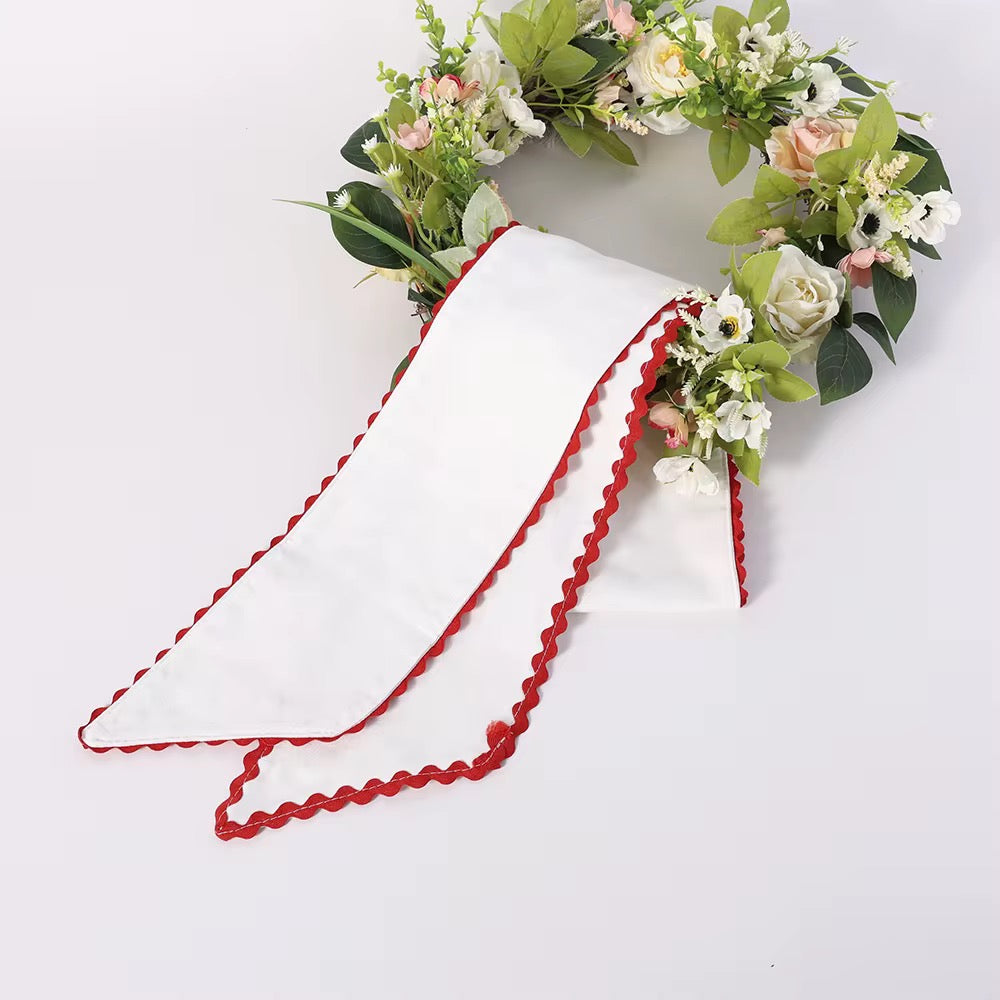 Wreath Sash with Ric Rac Trim
