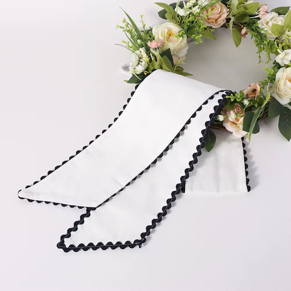 Wreath Sash with Ric Rac Trim