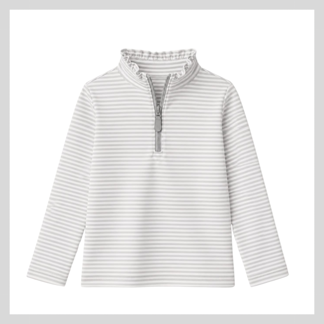 GIRL QUARTER ZIP STRIPE PULLOVER