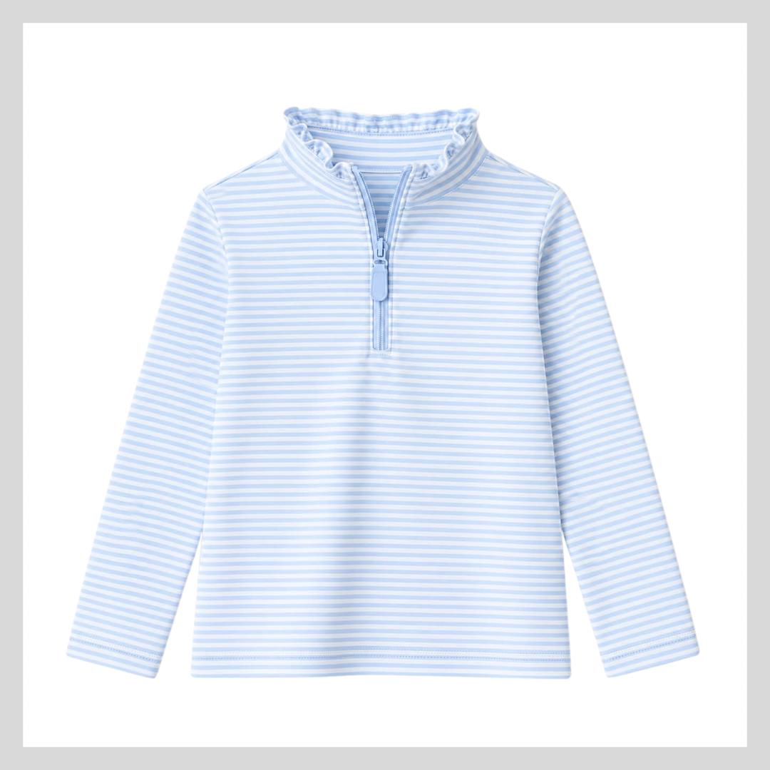 GIRL QUARTER ZIP STRIPE PULLOVER