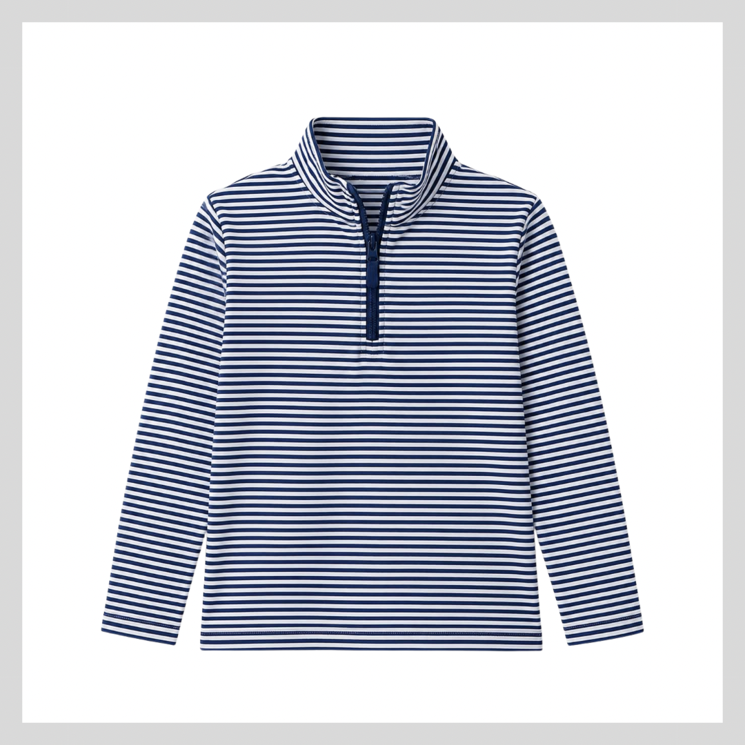 BOY QUARTER ZIP STRIPE PULLOVER