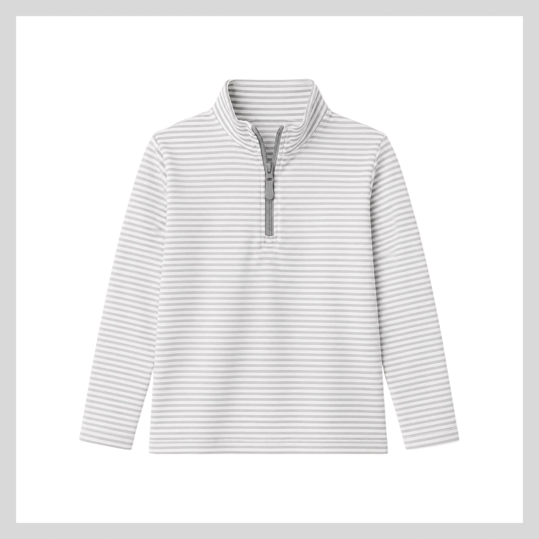 BOY QUARTER ZIP STRIPE PULLOVER