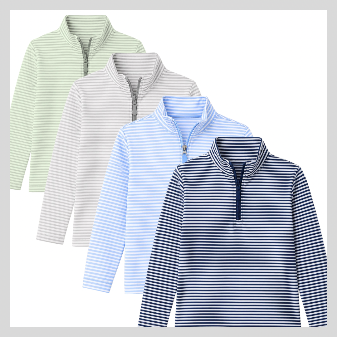 BOY QUARTER ZIP STRIPE PULLOVER