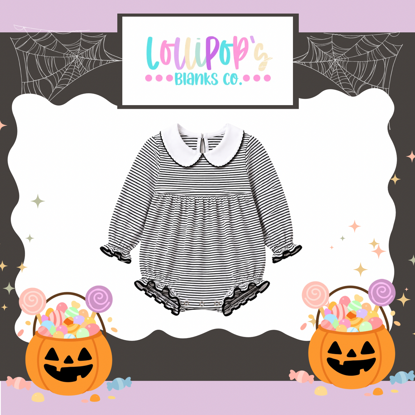 CREEPIN IT CUTE LONG SLEEVE COLLARED BUBBLES