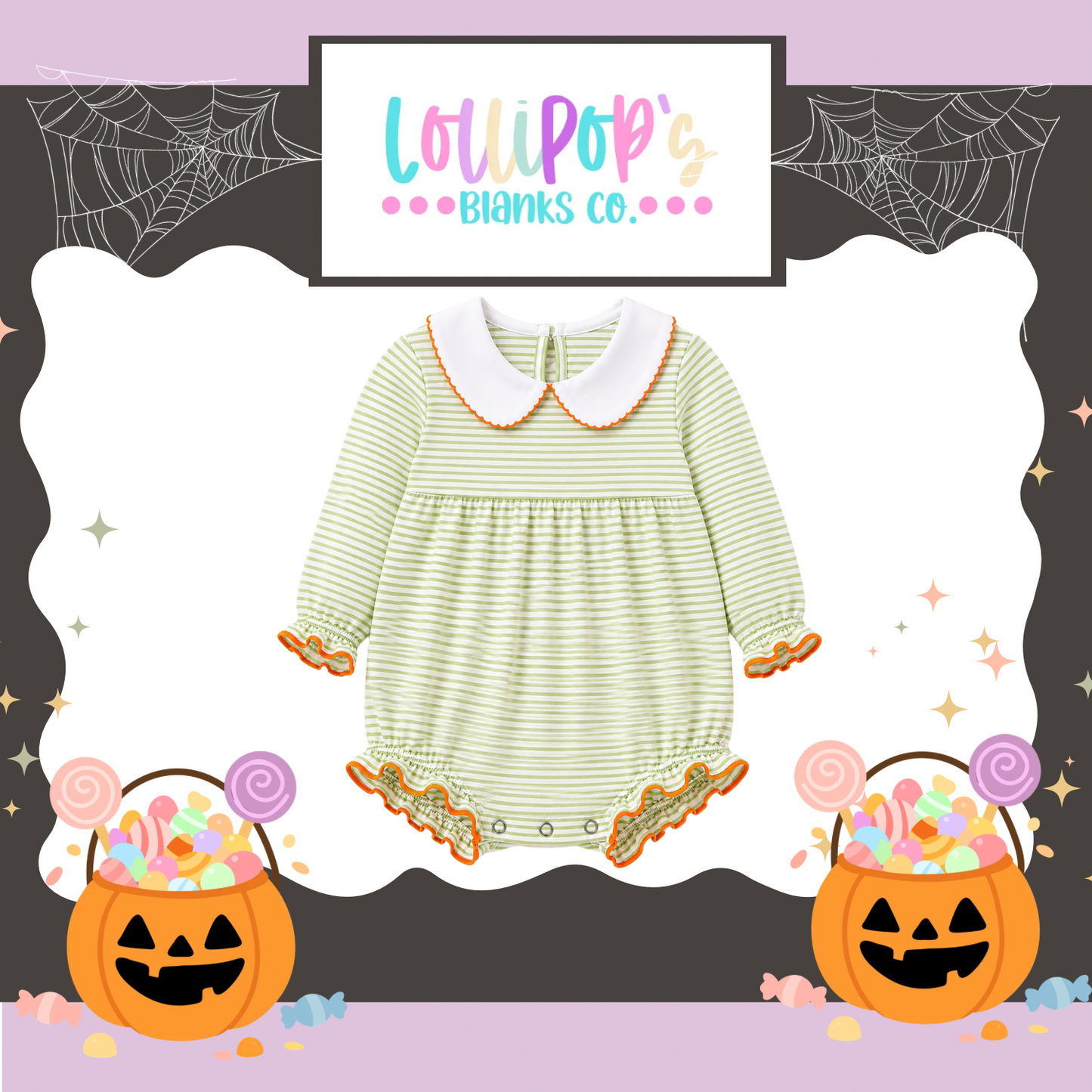 CREEPIN IT CUTE LONG SLEEVE COLLARED BUBBLES