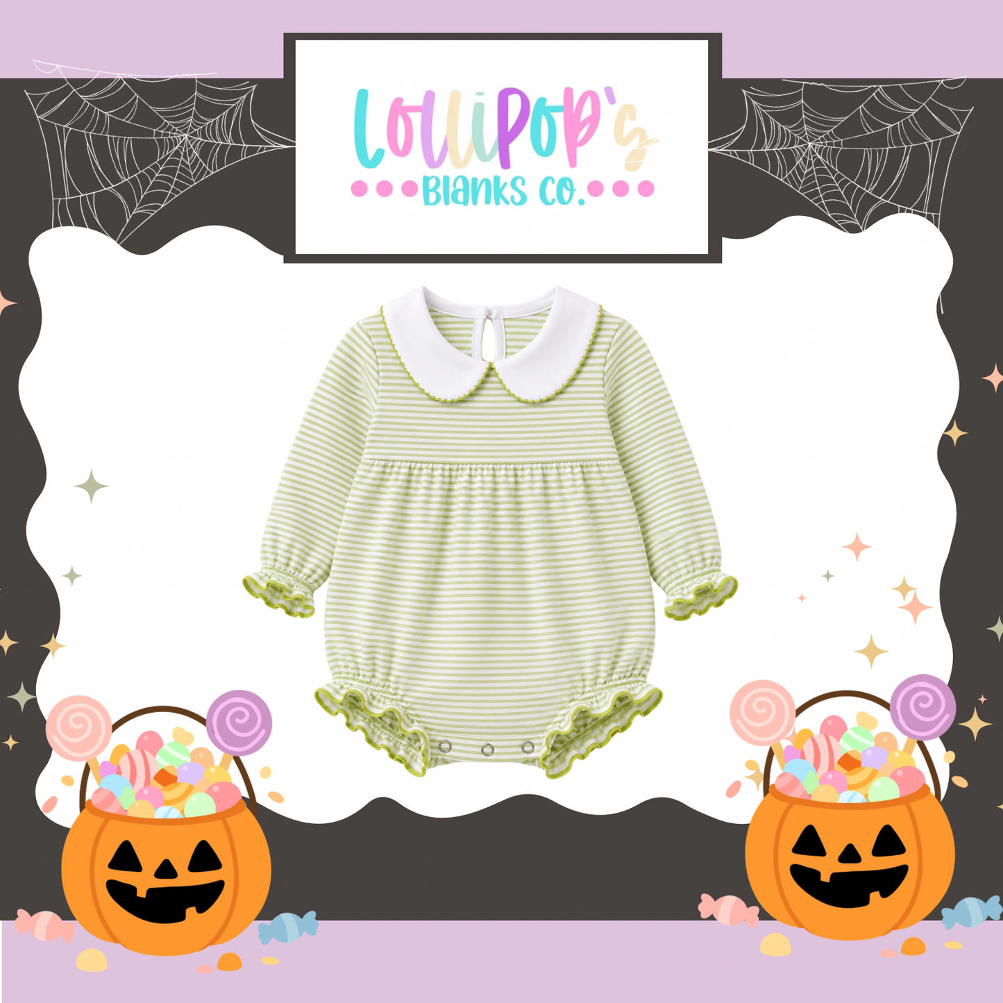 CREEPIN IT CUTE LONG SLEEVE COLLARED BUBBLES