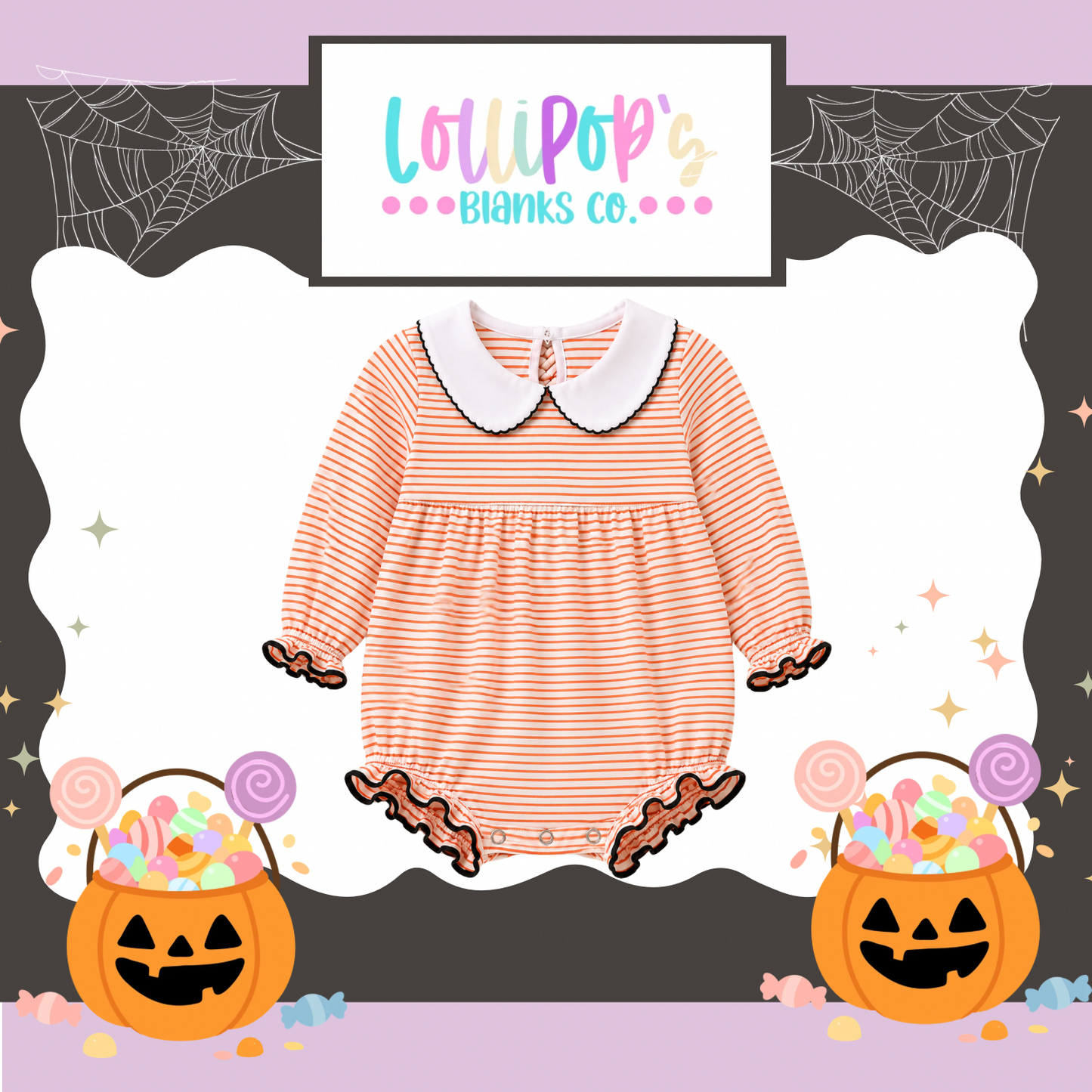 CREEPIN IT CUTE LONG SLEEVE COLLARED BUBBLES