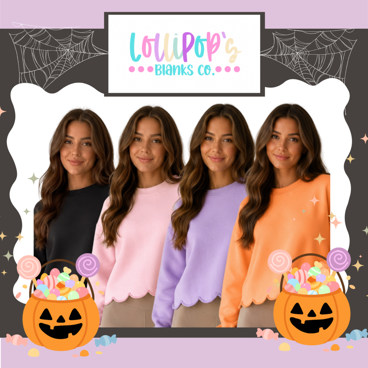 ADULT - CREEPIN IT CUTE SCALLOP SWEATSHIRTS