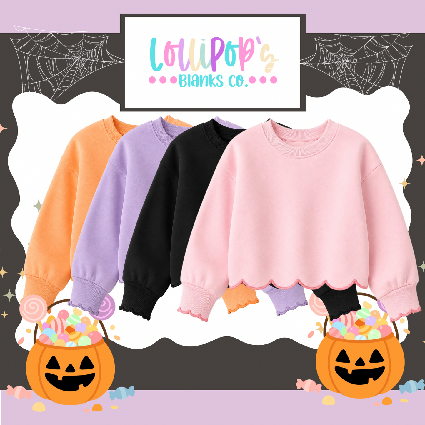 ADULT - CREEPIN IT CUTE SCALLOP SWEATSHIRTS