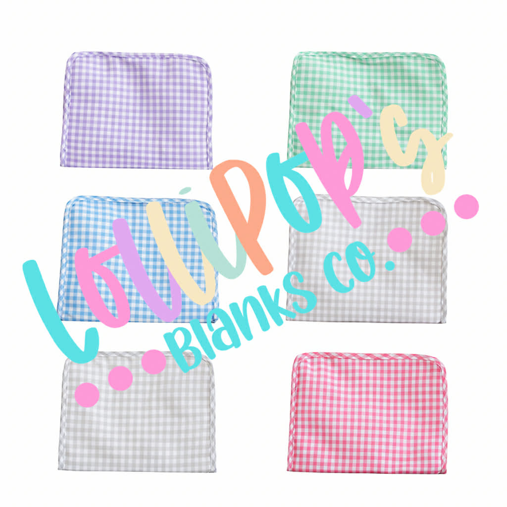 Nylon Gingham Cosmetic Bag